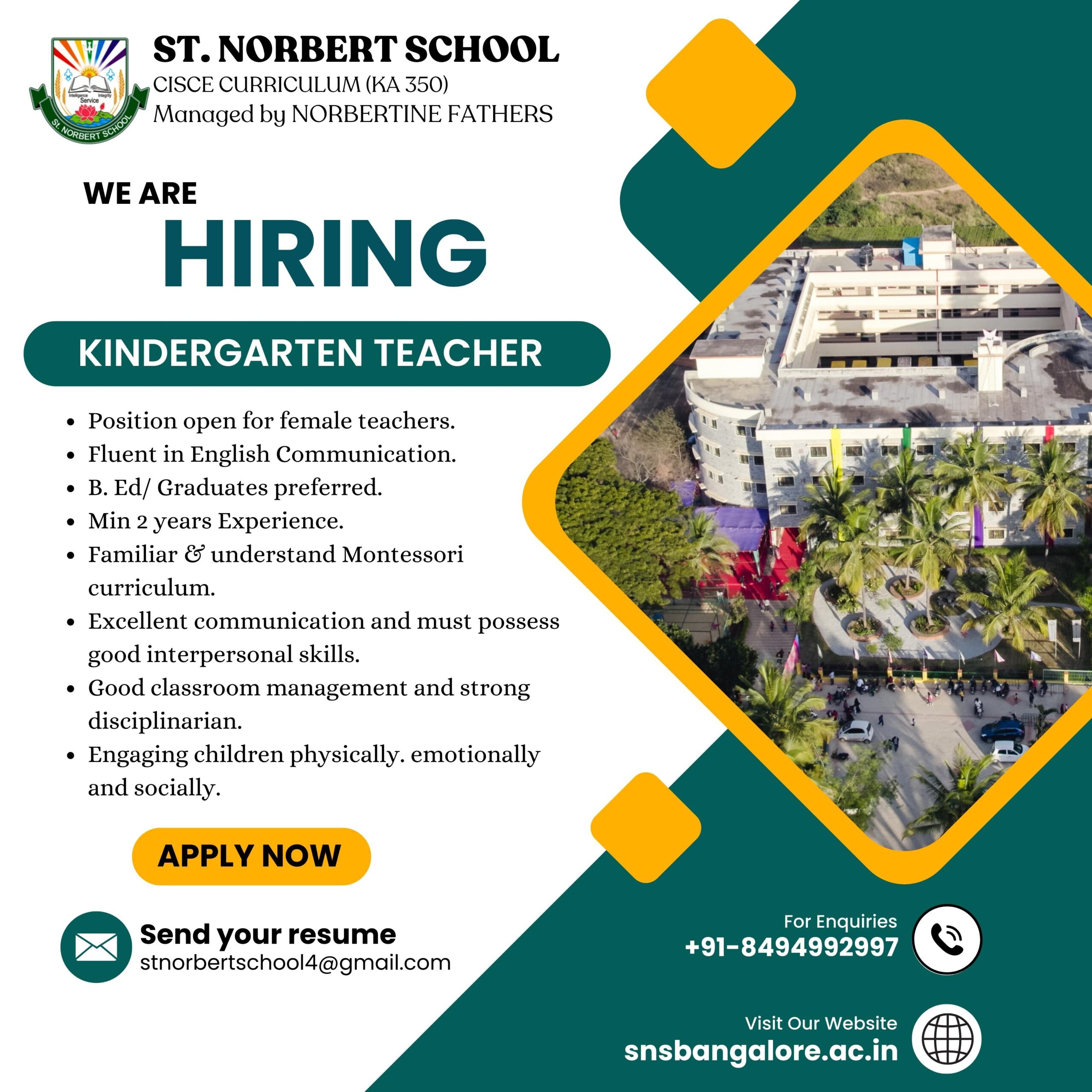 KG teacher hiring 1